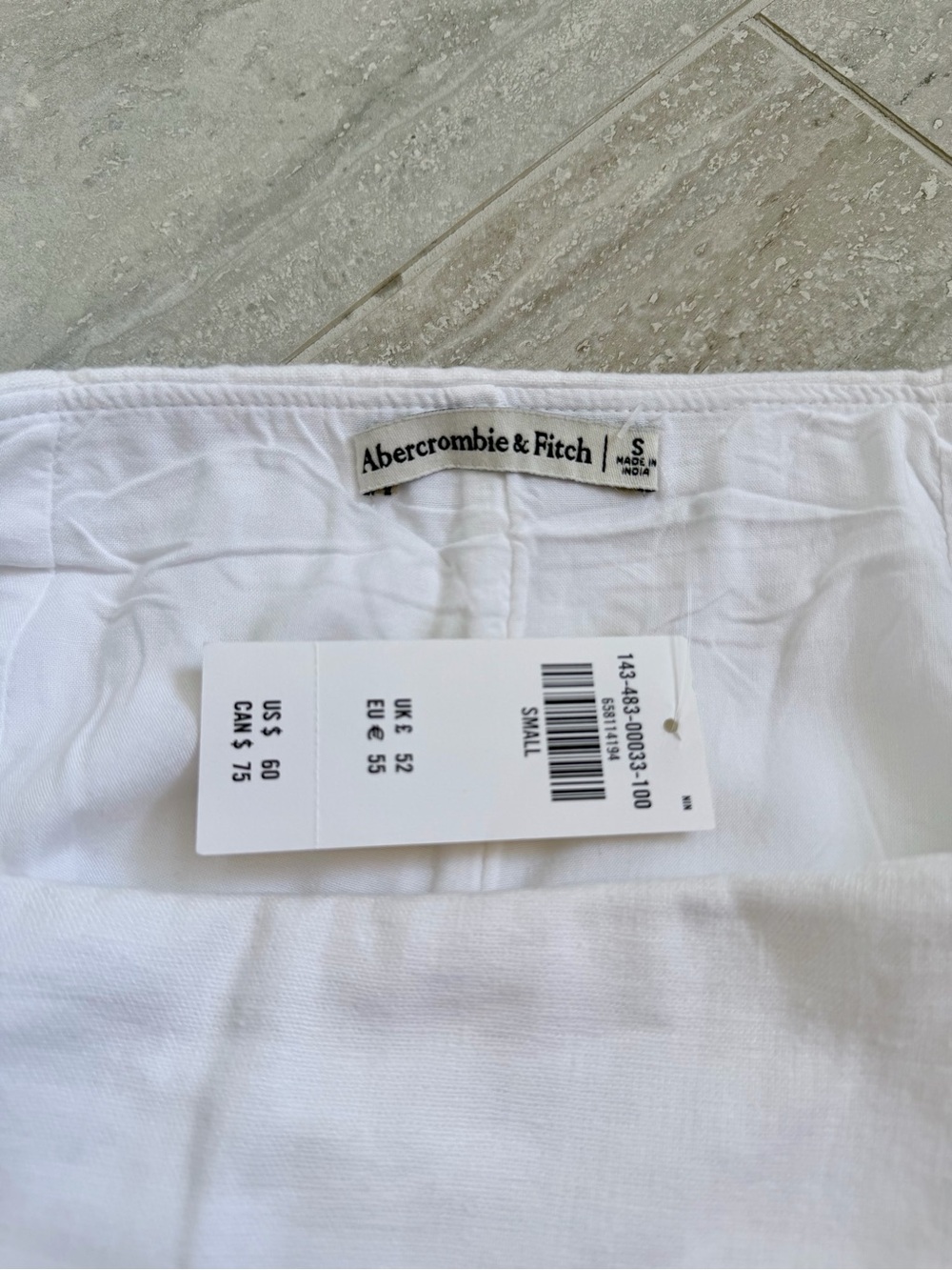 Abercrombie & Fitch White Linen Blend Skort Shorts Women’s Small NWT - Picture 7 of 10
